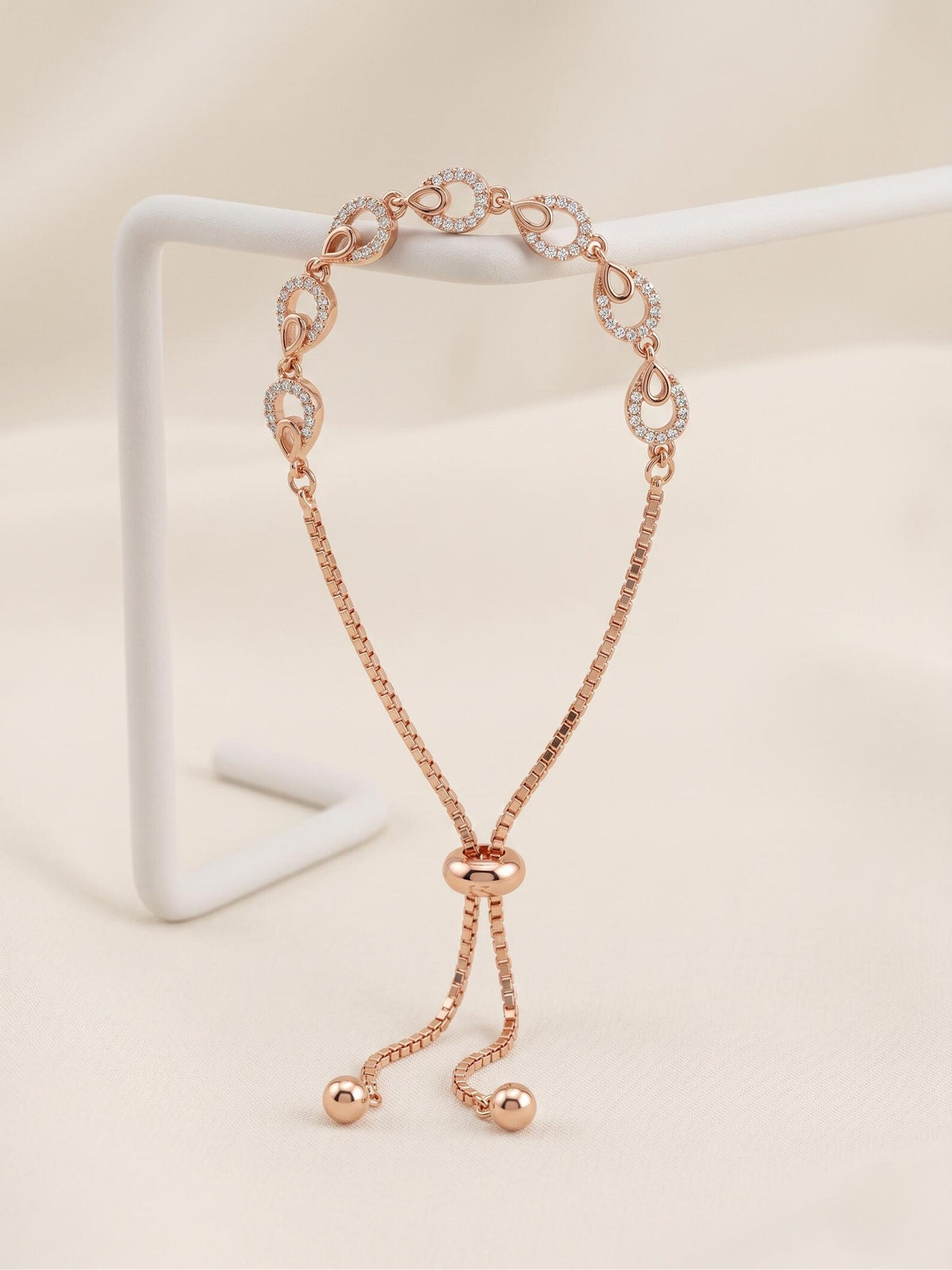 Silvara Fancy-BR6 Rose Gold Plated 925 Sterling Silver Infinity Link Bracelet