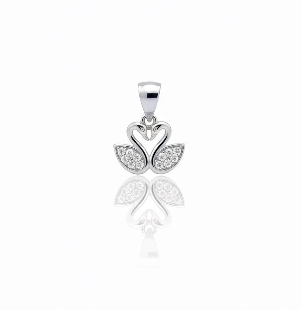 Silvara Duck-P1 925 Sterling Silver Swan Pendant with Cubic Zirconia – With / Without Chain