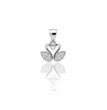 Silvara Duck-P1 925 Sterling Silver Swan Pendant with Cubic Zirconia – With / Without Chain