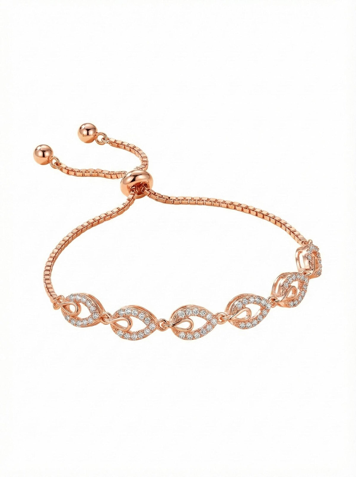 Silvara Fancy-BR6 Rose Gold Plated 925 Sterling Silver Infinity Link Bracelet