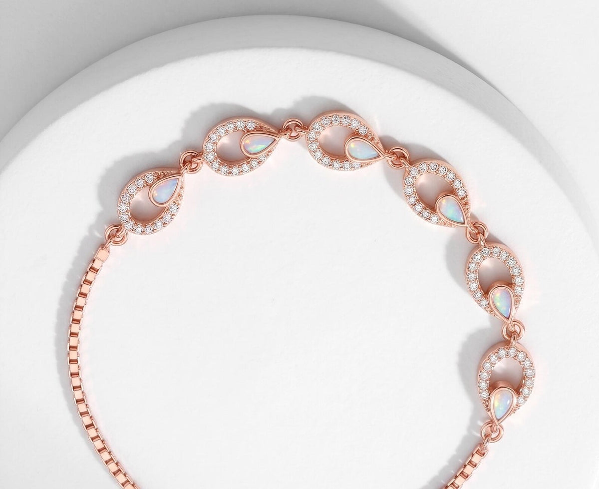 Silvara Fancy-BR6 Rose Gold Plated 925 Sterling Silver Infinity Link Bracelet