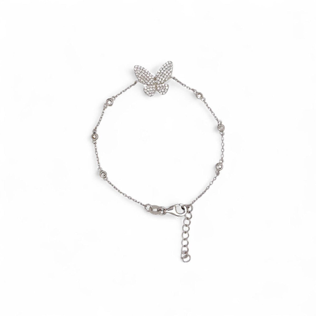 Silvara Butterfly Diamond Elegant Silver Bracelet for woman