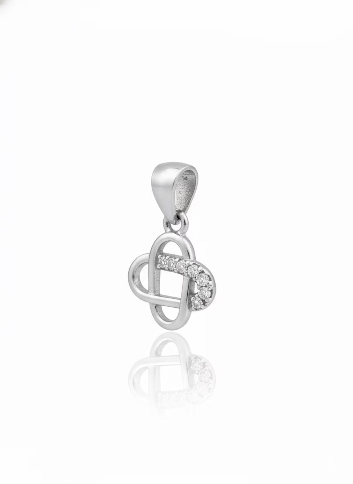 Silvara PDT-4 925 Sterling Silver Bow Circle Pendant with Blue & White Stones | Elegant Gift Design
