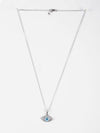 Silvara NAZAR-P2 925 Sterling Silver Evil Eye Pendant with Blue & White Stone Detailing | Minimal Protective Design
