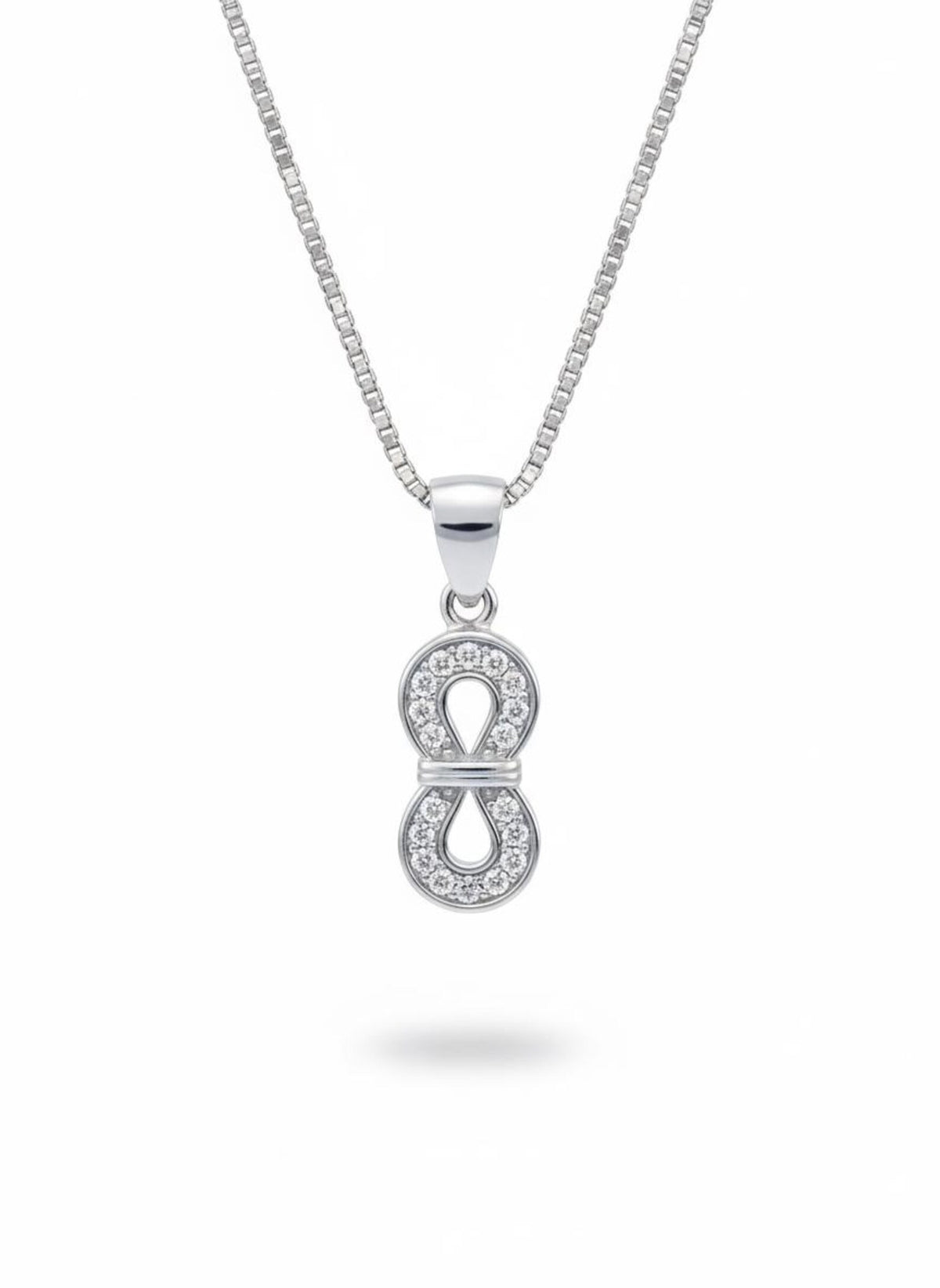 Silvara PDT-3 925 Sterling Silver Bow Circle Pendant with Blue & White Stones | Elegant Gift Design