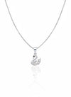 Silvara Duck-P2 925 Sterling Silver Swan Pendant with Cubic Zirconia – With Chain