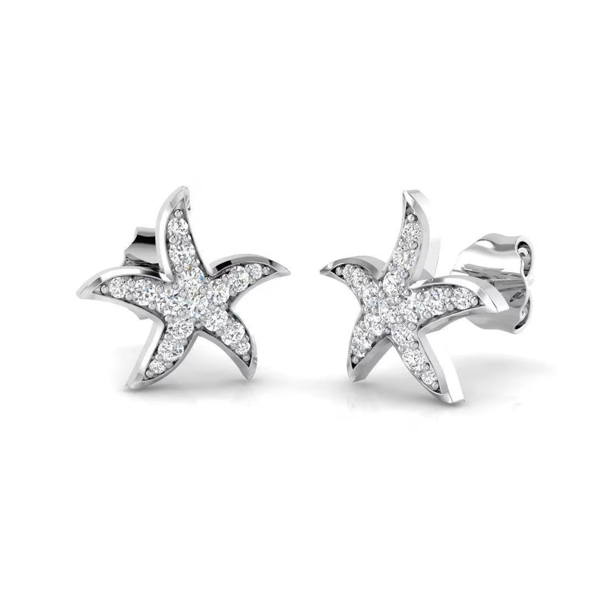 Silvara Star Fish Shape Pendant & Chain With Matching Ear Studs For Women And Girls