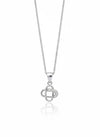 Silvara PDT-4 925 Sterling Silver Bow Circle Pendant with Blue & White Stones | Elegant Gift Design
