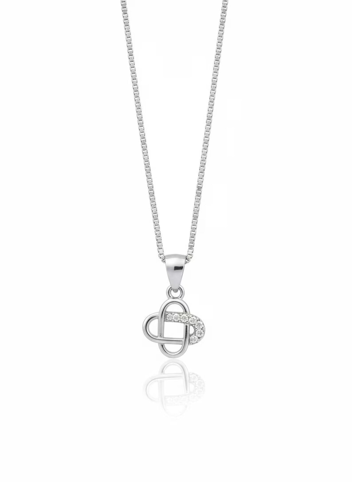 Silvara PDT-4 925 Sterling Silver Bow Circle Pendant with Blue & White Stones | Elegant Gift Design