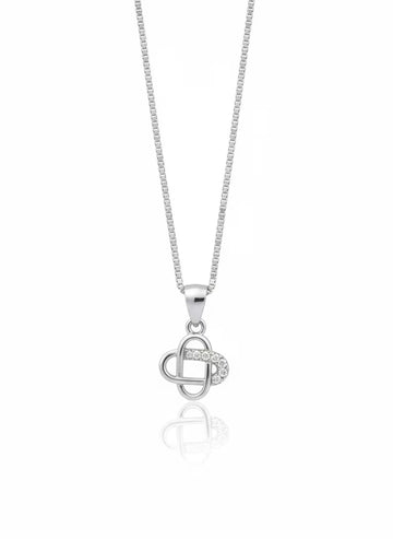 Silvara PDT-4 925 Sterling Silver Bow Circle Pendant with Blue & White Stones | Elegant Gift Design